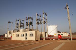 Ariab Mining Company - Office container and overhead lines